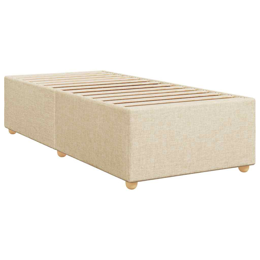 Boxspring met matras stof crèmekleurig 80x200 cm