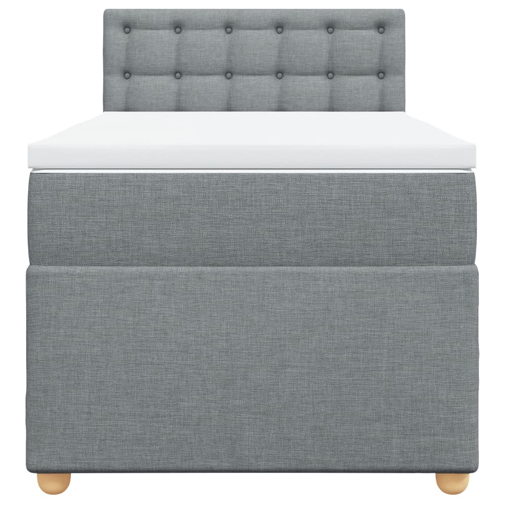 Boxspring met matras stof lichtgrijs 80x200 cm