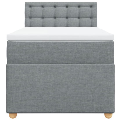 Boxspring met matras stof lichtgrijs 80x200 cm