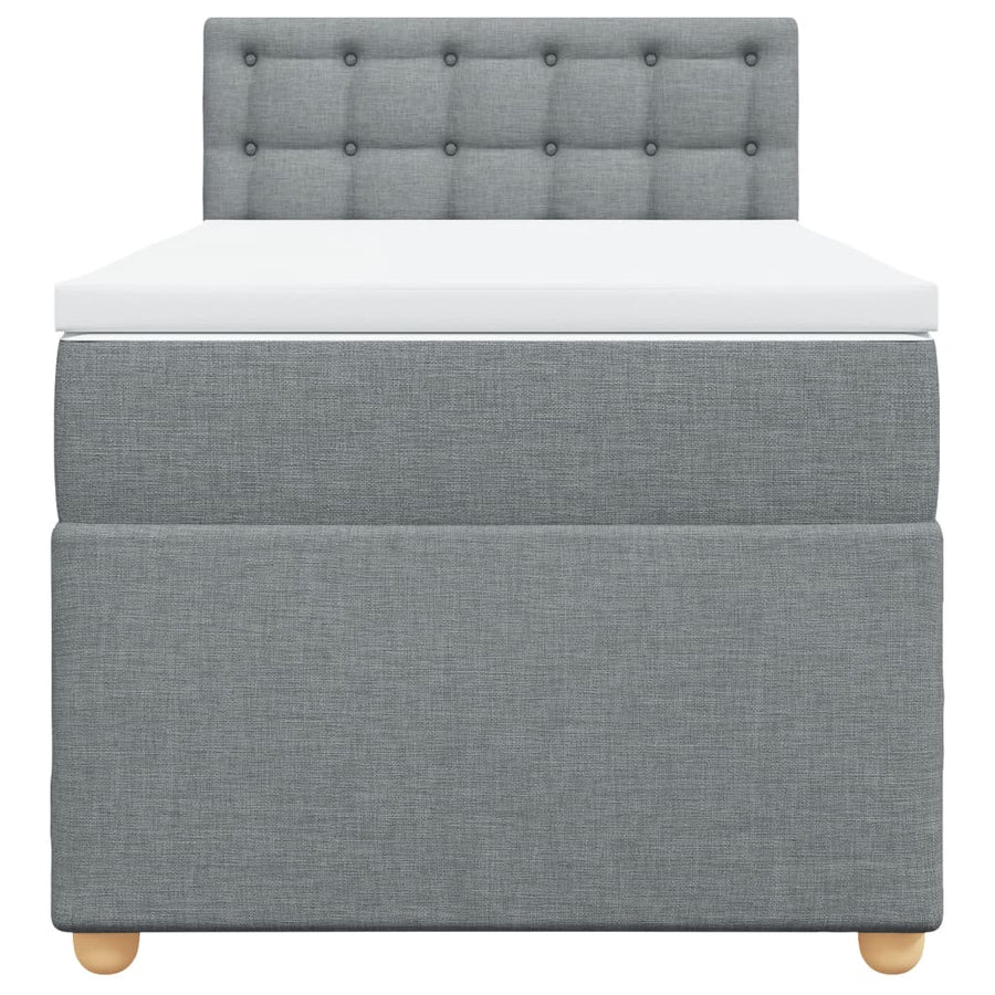 Boxspring met matras stof lichtgrijs 80x200 cm
