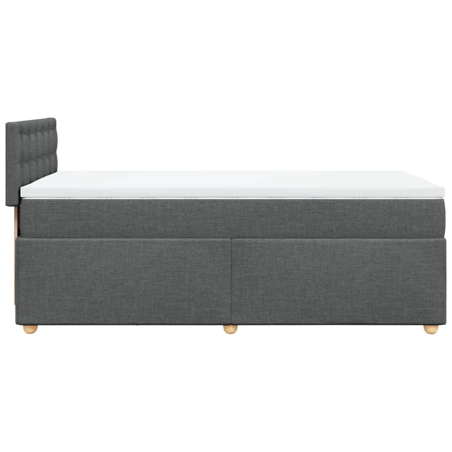 Boxspring met matras stof donkergrijs 80x200 cm