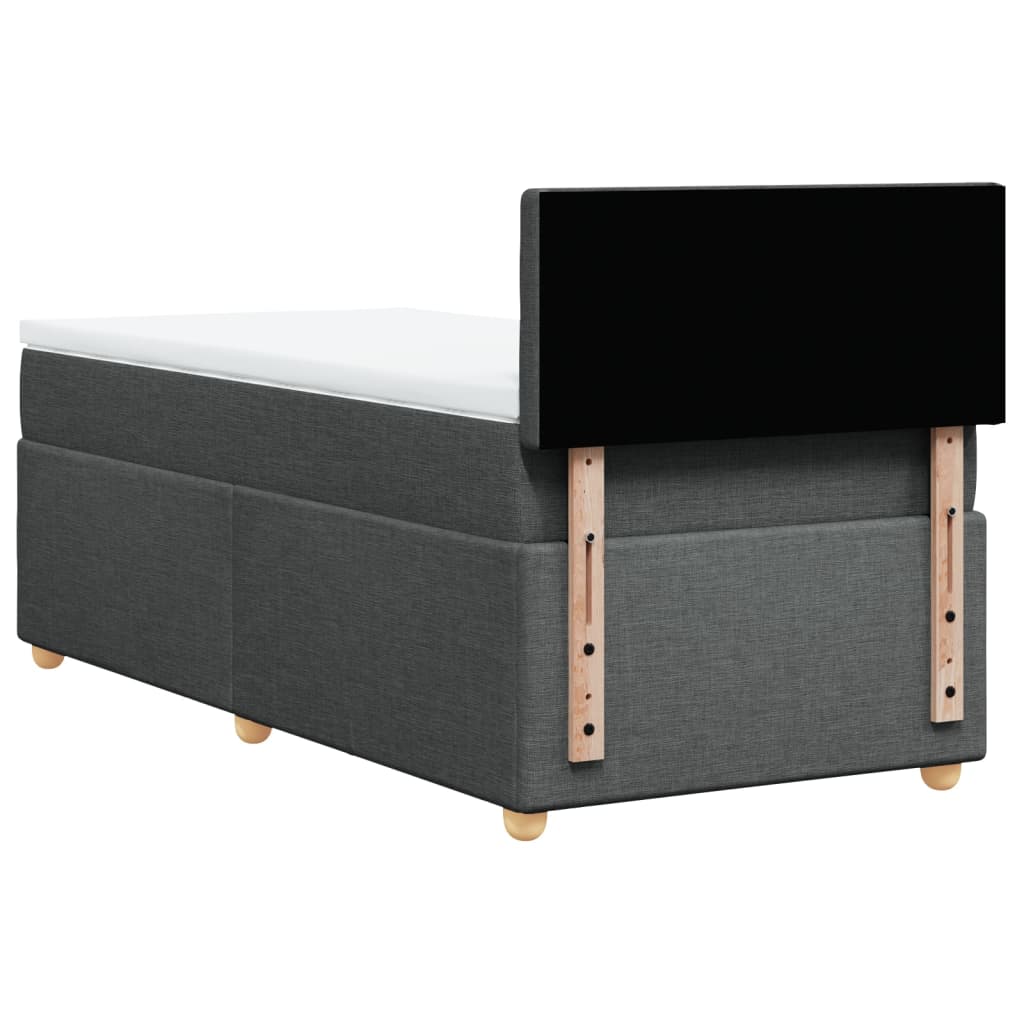Boxspring met matras stof donkergrijs 80x200 cm