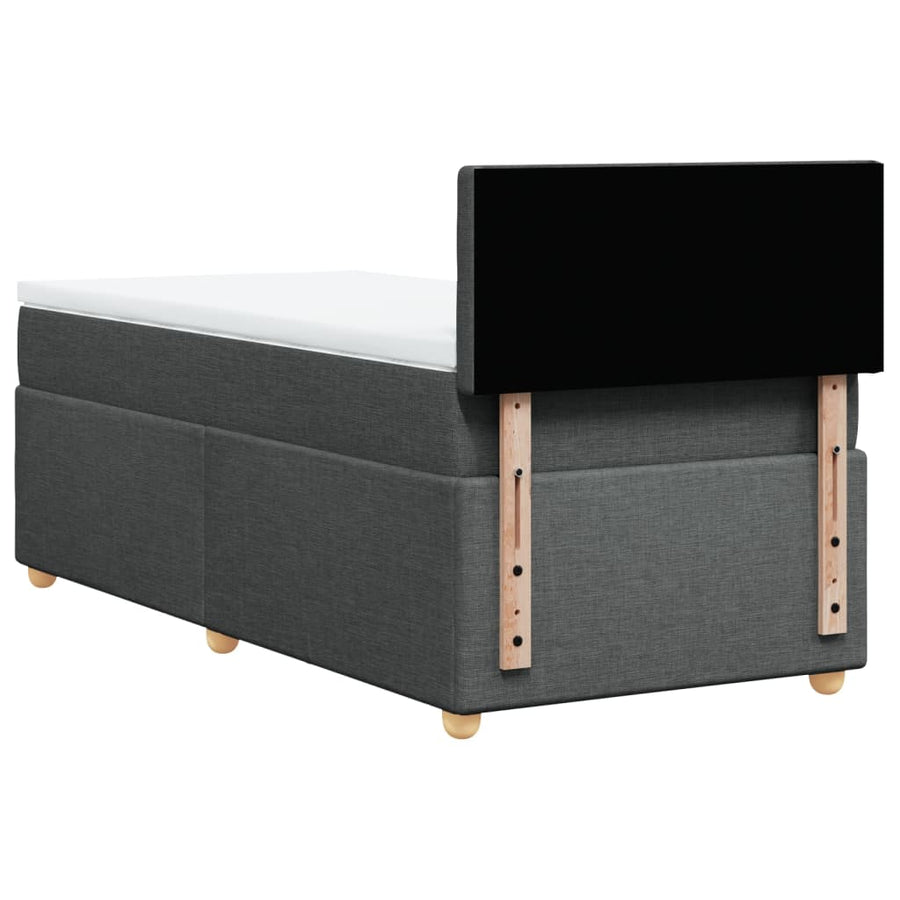 Boxspring met matras stof donkergrijs 80x200 cm