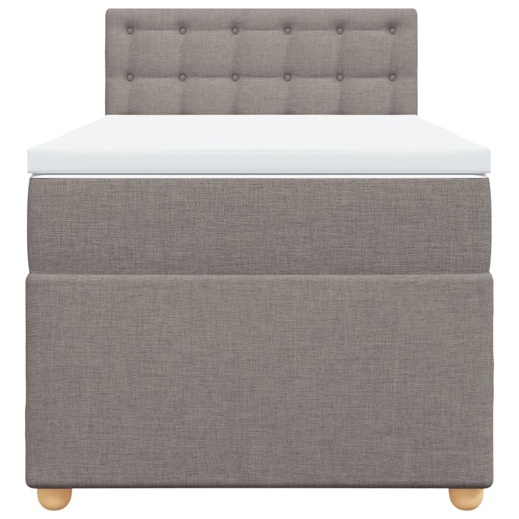 Boxspring met matras stof taupe 80x200 cm