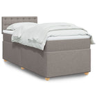 Boxspring met matras stof taupe 80x200 cm