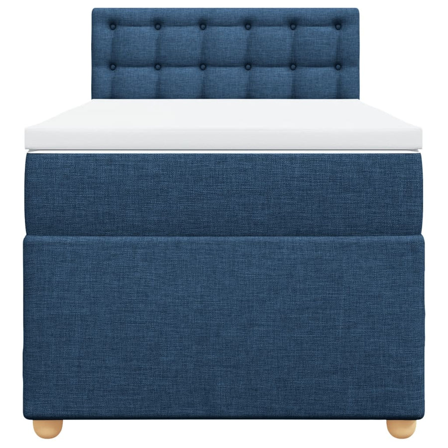 Boxspring met matras stof blauw 80x200 cm