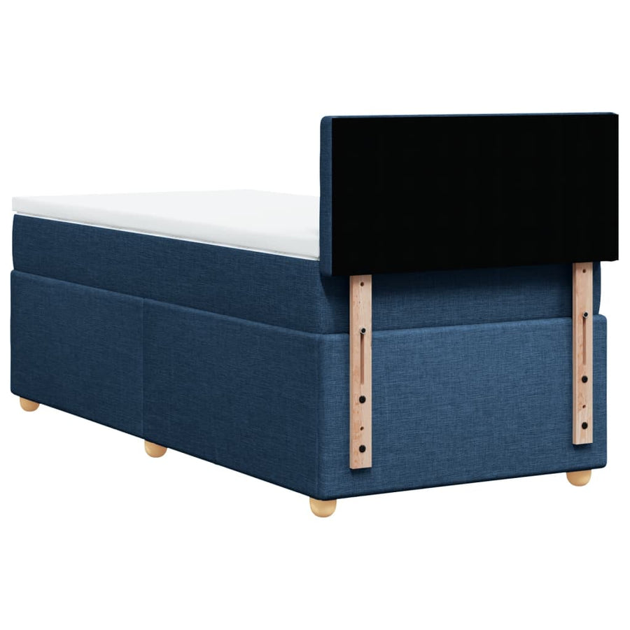 Boxspring met matras stof blauw 80x200 cm