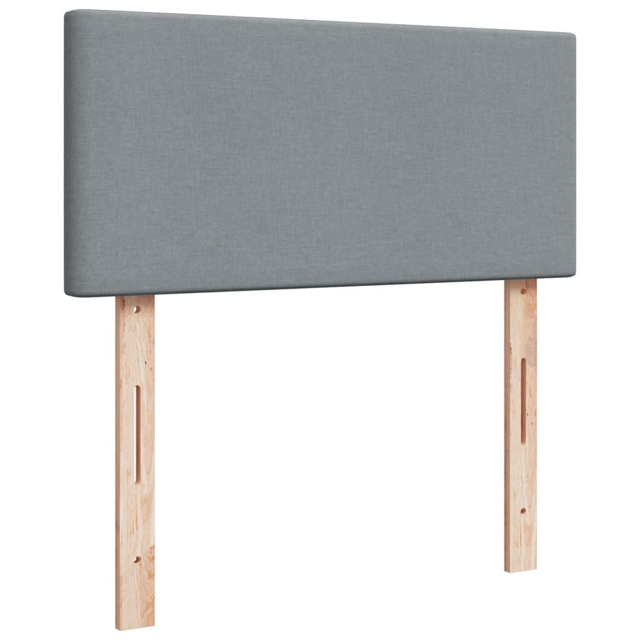 Boxspring met matras stof lichtgrijs 90x190 cm