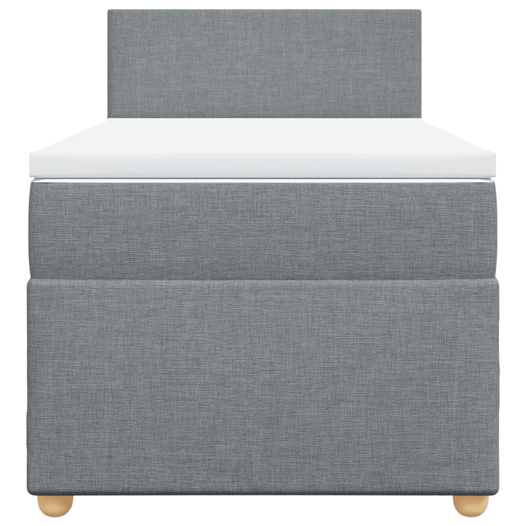 Boxspring met matras stof lichtgrijs 90x190 cm