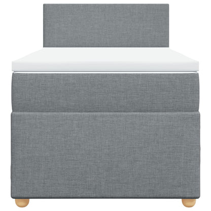 Boxspring met matras stof lichtgrijs 90x190 cm