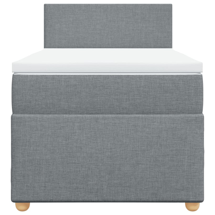 Boxspring met matras stof lichtgrijs 90x190 cm