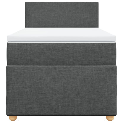 Boxspring met matras stof donkergrijs 90x190 cm