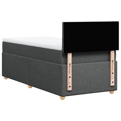 Boxspring met matras stof donkergrijs 90x190 cm