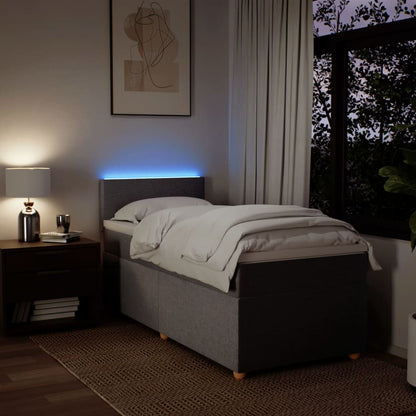 Boxspring met matras stof taupe 90x190 cm