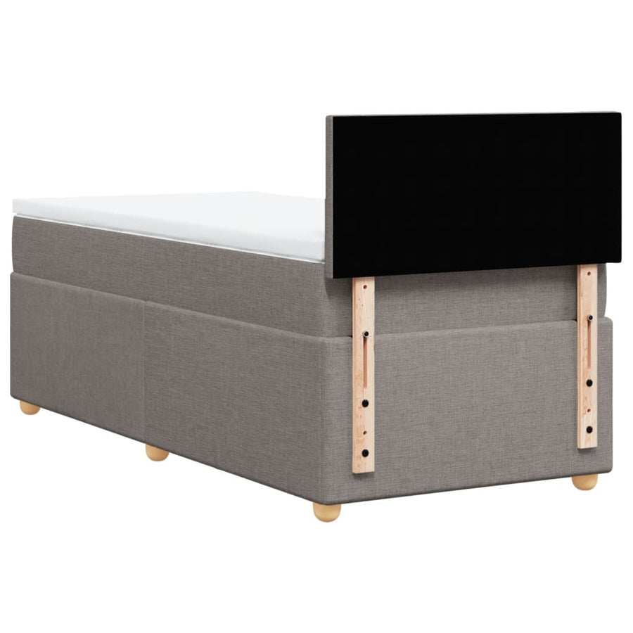 Boxspring met matras stof taupe 90x190 cm