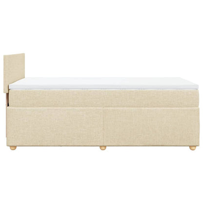 Boxspring met matras stof crèmekleurig 90x190 cm