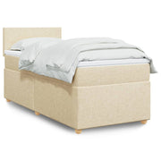 Boxspring met matras crèmekleurig 90x190 cm