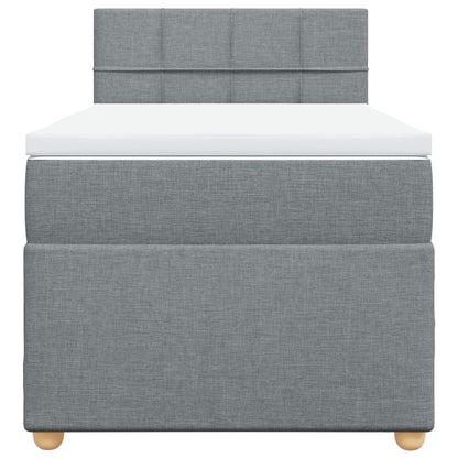 Boxspring met matras stof lichtgrijs 90x190 cm