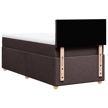 Boxspring met matras stof donkerbruin 90x190 cm