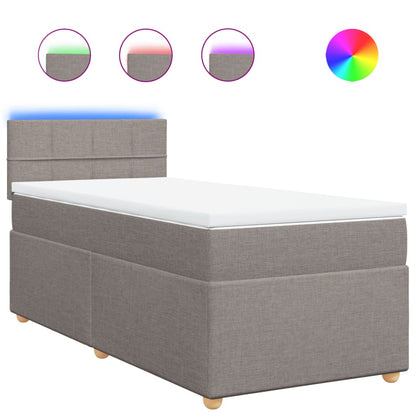 Boxspring met matras stof taupe 90x190 cm