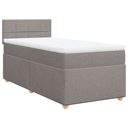 Boxspring met matras stof taupe 90x190 cm