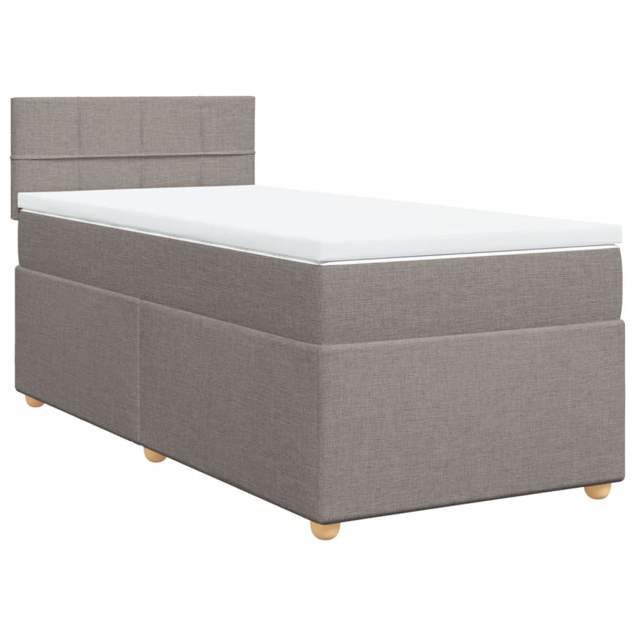 Boxspring met matras stof taupe 90x190 cm