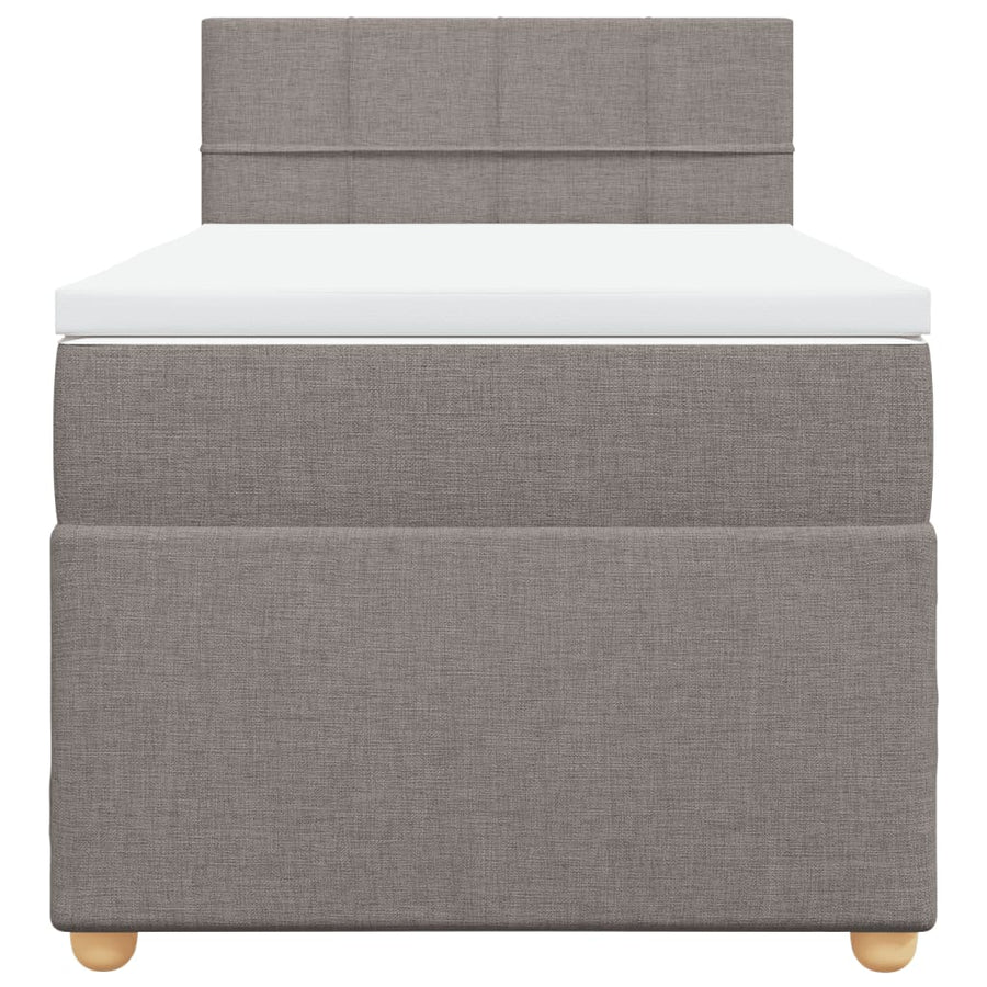 Boxspring met matras stof taupe 90x190 cm