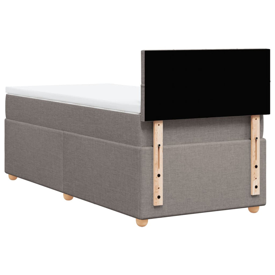 Boxspring met matras stof taupe 90x190 cm