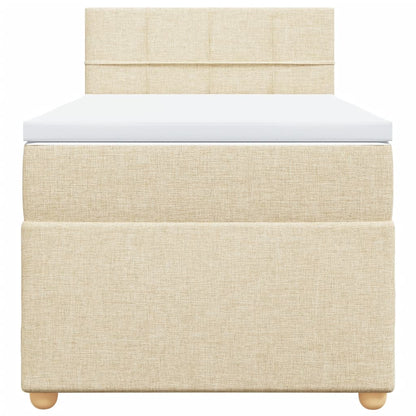 Boxspring met matras stof crèmekleurig 90x190 cm