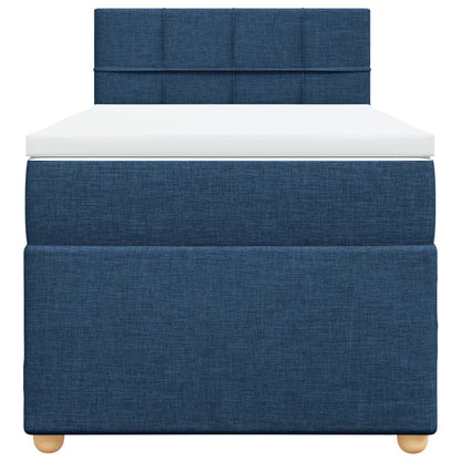 Boxspring met matras stof blauw 90x190 cm