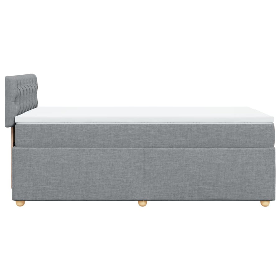 Boxspring met matras stof lichtgrijs 90x190 cm