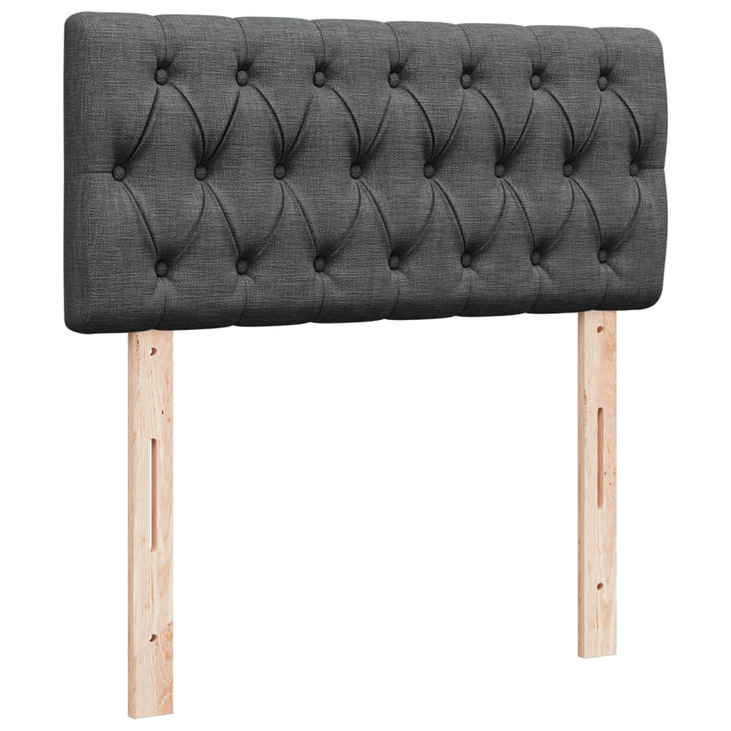 Boxspring met matras stof donkergrijs 90x190 cm