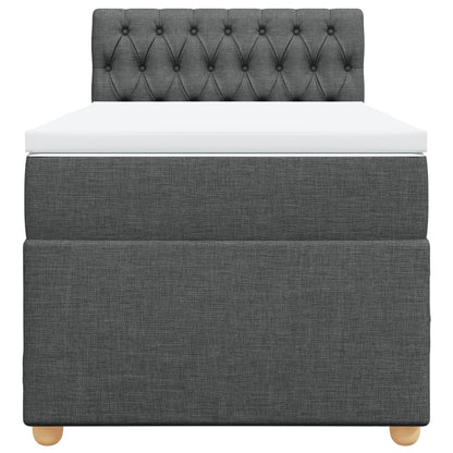 Boxspring met matras stof donkergrijs 90x190 cm
