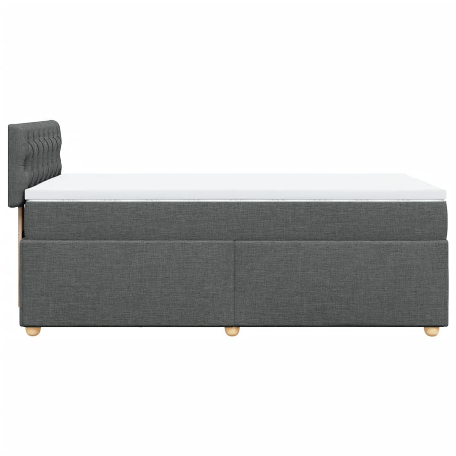 Boxspring met matras stof donkergrijs 90x190 cm