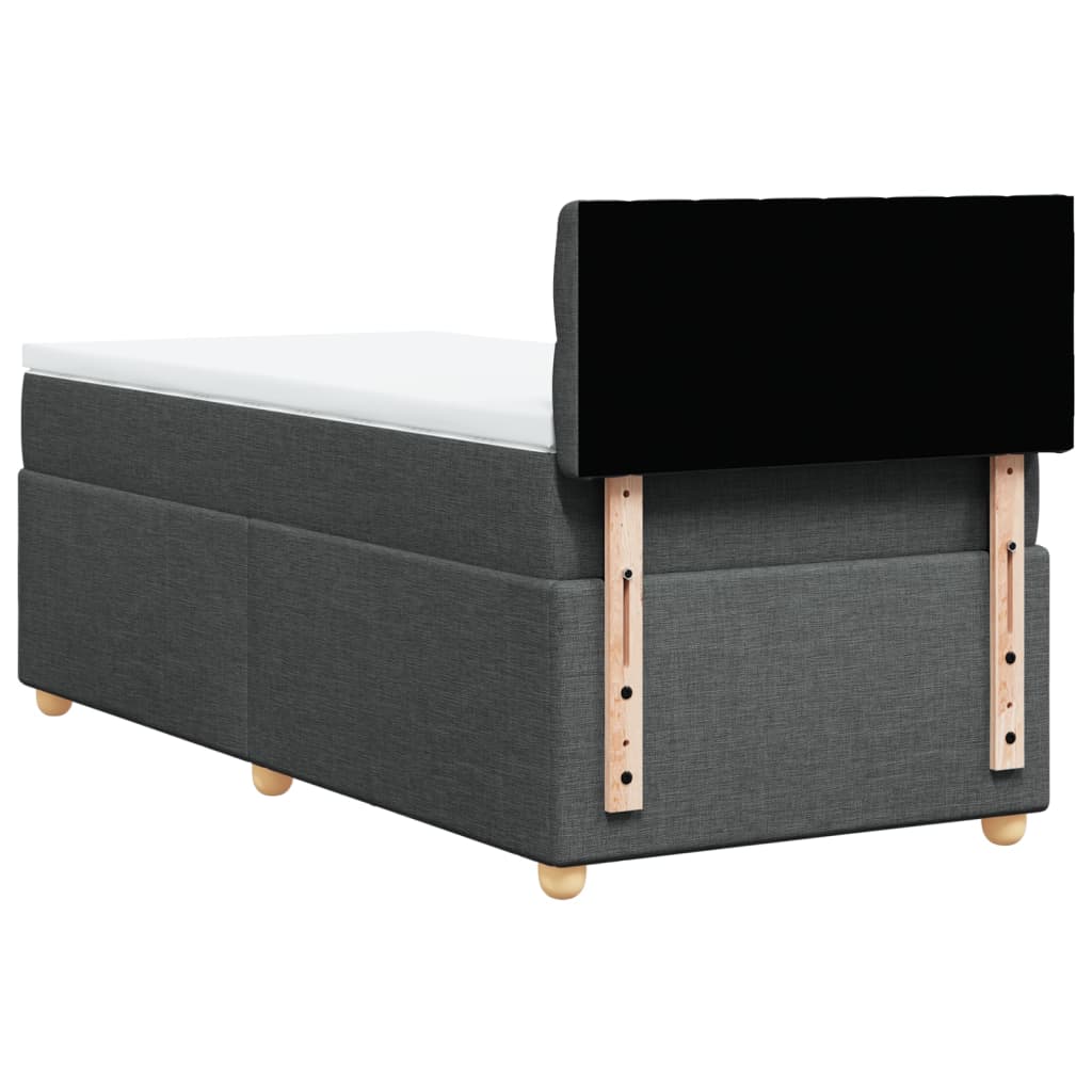 Boxspring met matras stof donkergrijs 90x190 cm