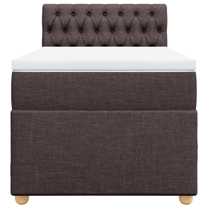 Boxspring met matras stof donkerbruin 90x190 cm