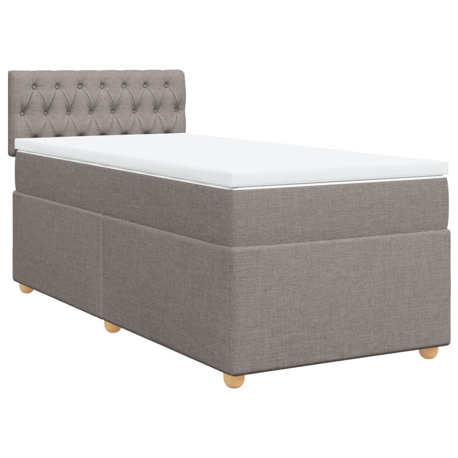 Boxspring met matras stof taupe 90x190 cm