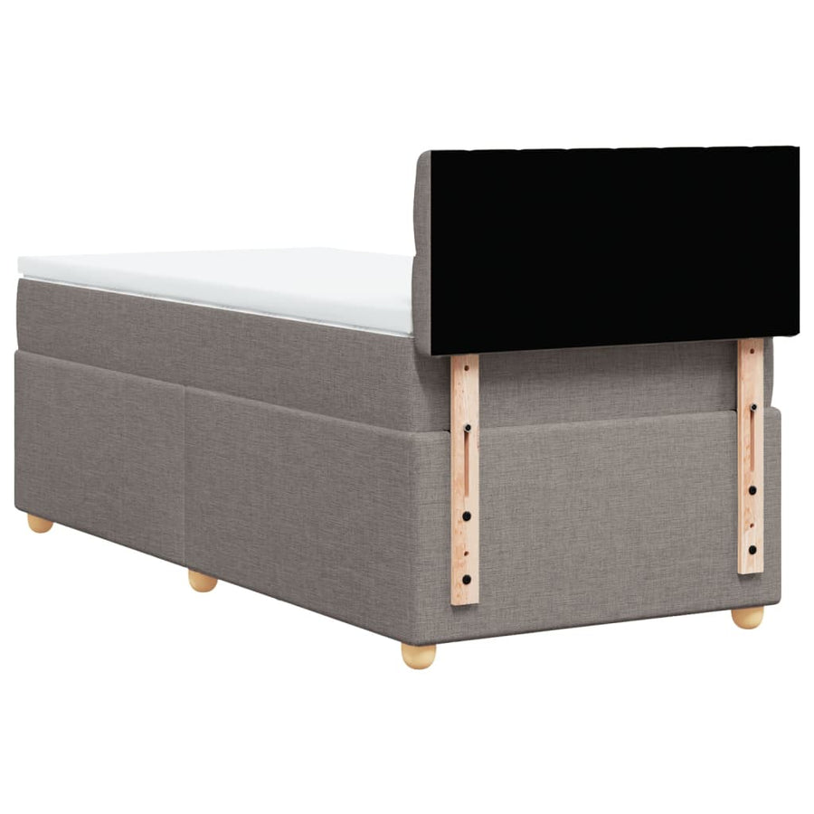 Boxspring met matras stof taupe 90x190 cm