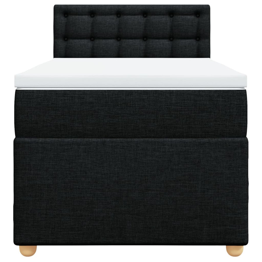 Boxspring met matras stof zwart 90x190 cm