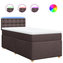 Boxspring met matras stof donkerbruin 90x190 cm