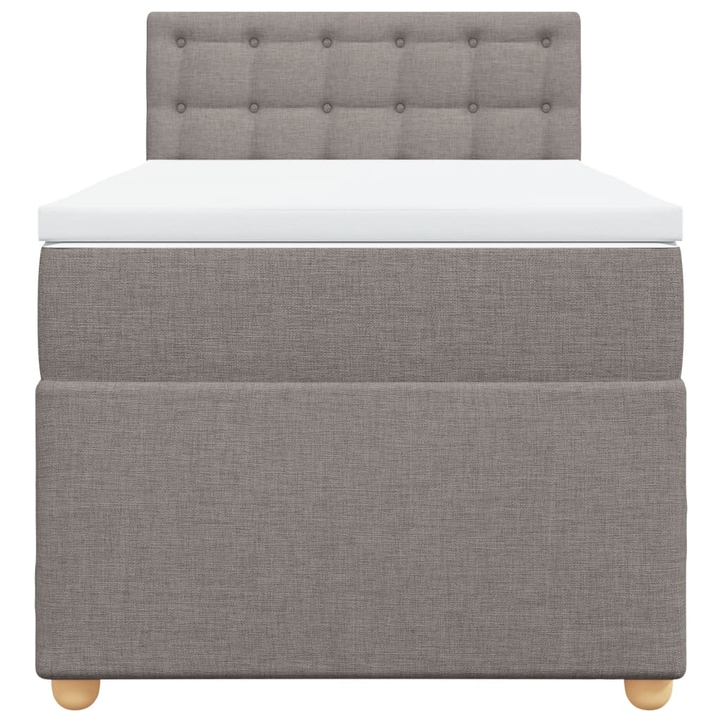 Boxspring met matras stof taupe 90x190 cm