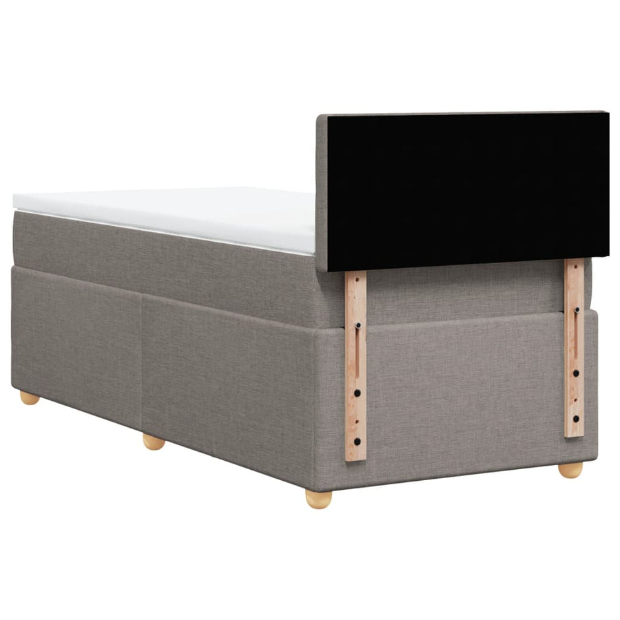 Boxspring met matras stof taupe 90x190 cm