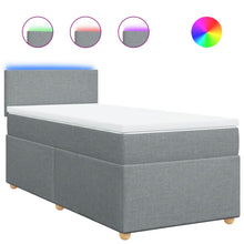 Boxspring met matras stof lichtgrijs 90x200 cm