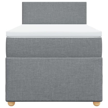 Boxspring met matras stof lichtgrijs 90x200 cm
