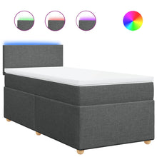 Boxspring met matras stof donkergrijs 90x200 cm