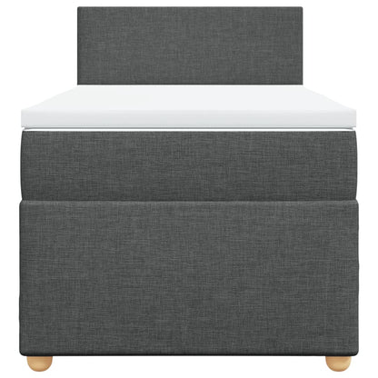 Boxspring met matras stof donkergrijs 90x200 cm