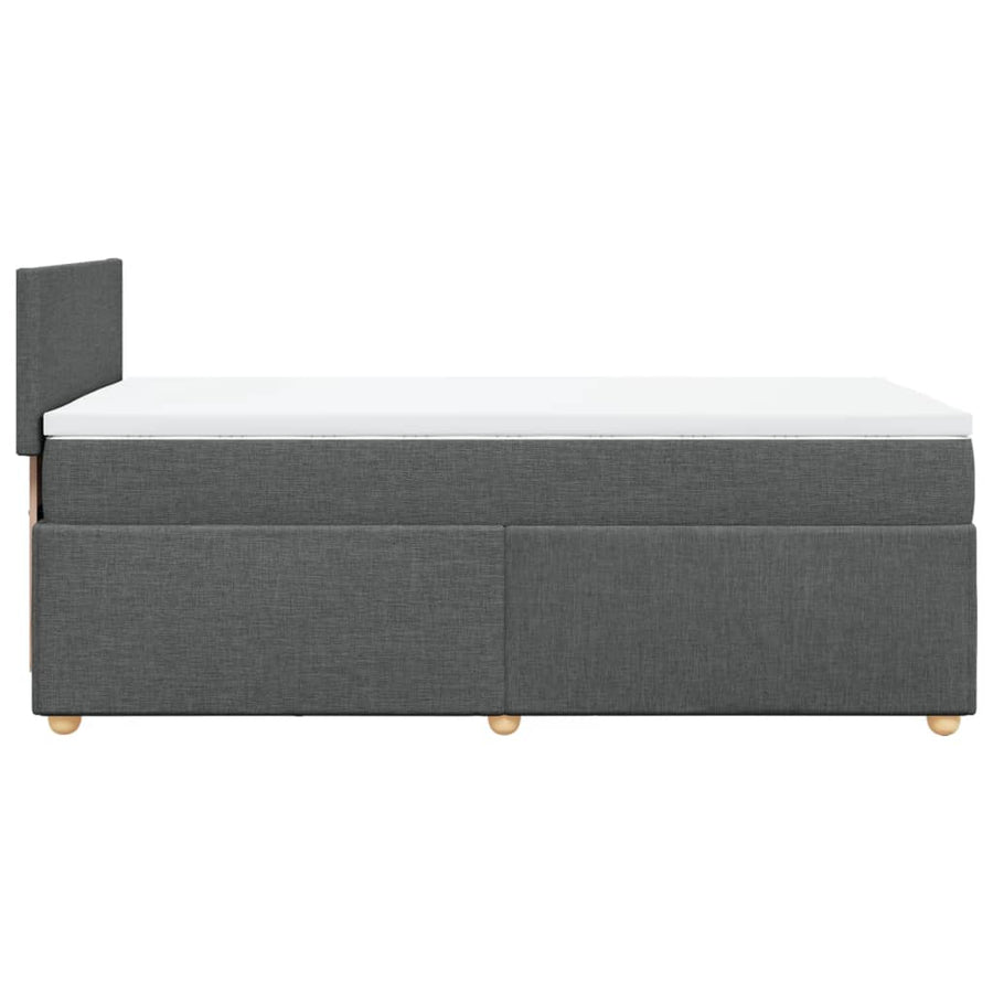 Boxspring met matras stof donkergrijs 90x200 cm