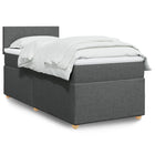 Boxspring met matras stof donkergrijs 90x200 cm