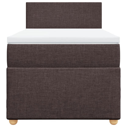 Boxspring met matras stof donkerbruin 90x200 cm