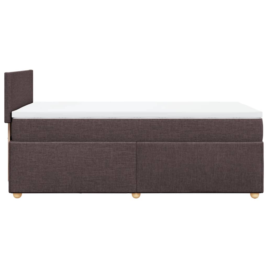 Boxspring met matras stof donkerbruin 90x200 cm